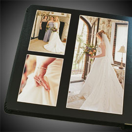 artistically enhanced images in a wedding album