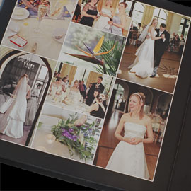 photo collage in a wedding album