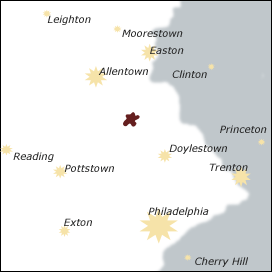 Map location of Because You Love wedding photography in Pennsylvania