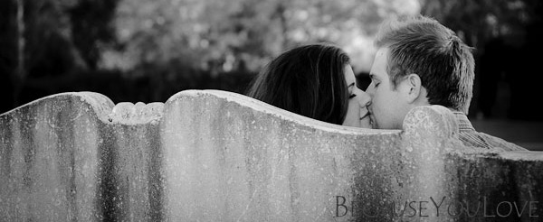 behind a bench