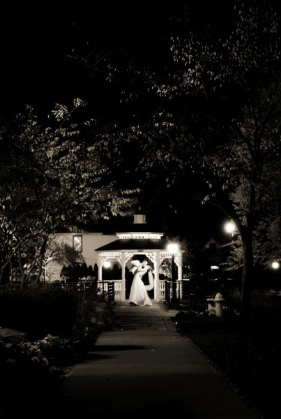 The bride and groom enjoy a quiet moment together.