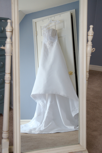 The wedding gown.