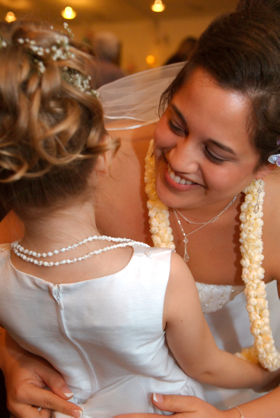Bride and flower girl.