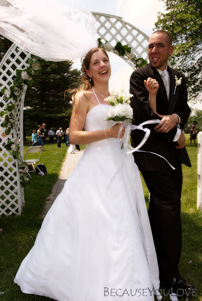 The bride and groom start a new life