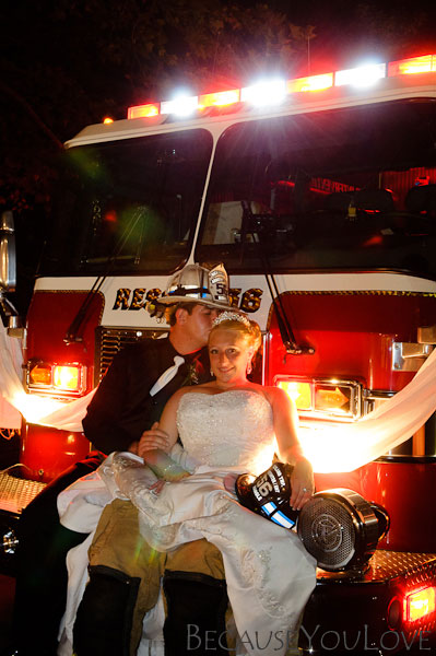 bride fire truck