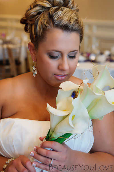 bride and flowers