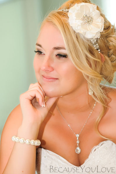 bride glows during reception