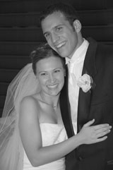 bride and groom at the reception