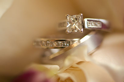 Journalistic photo of wedding rings captured after the ceremony