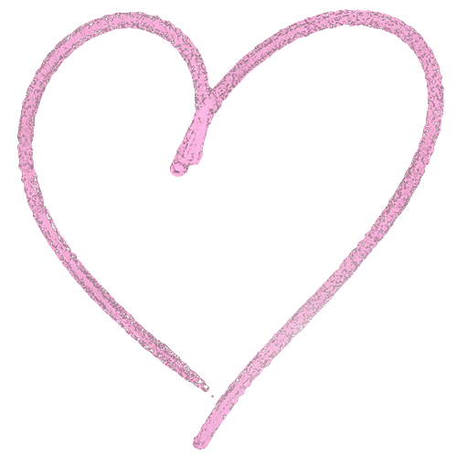 pink heart outline drawn in the style of chalk