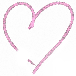 pink heart outline drawn in the style of chalk