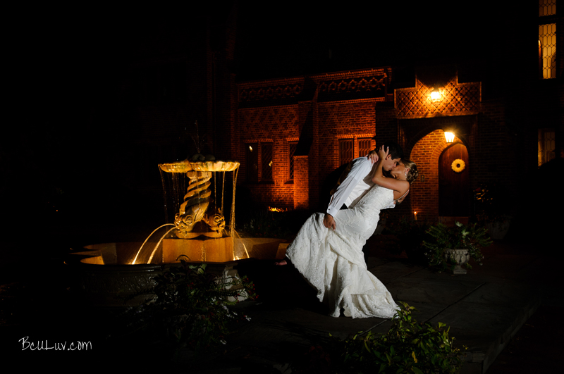Bride-Groom-At-Night-by-Fountain