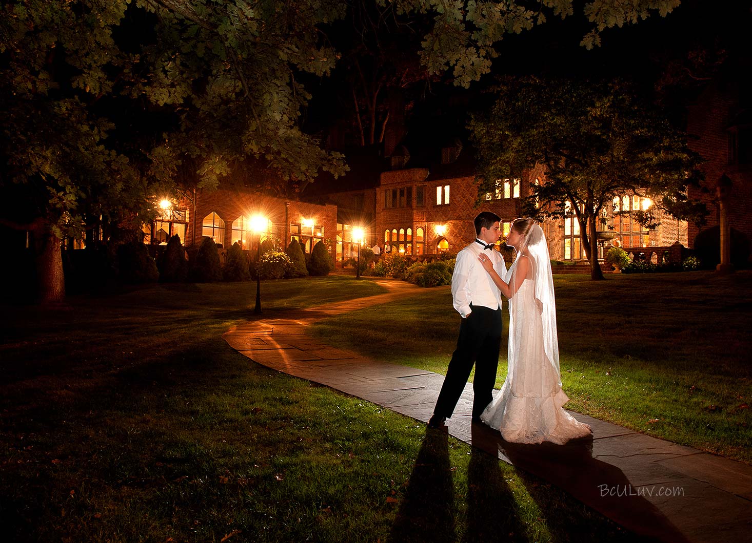 Bride and Groom sneak away from their reception