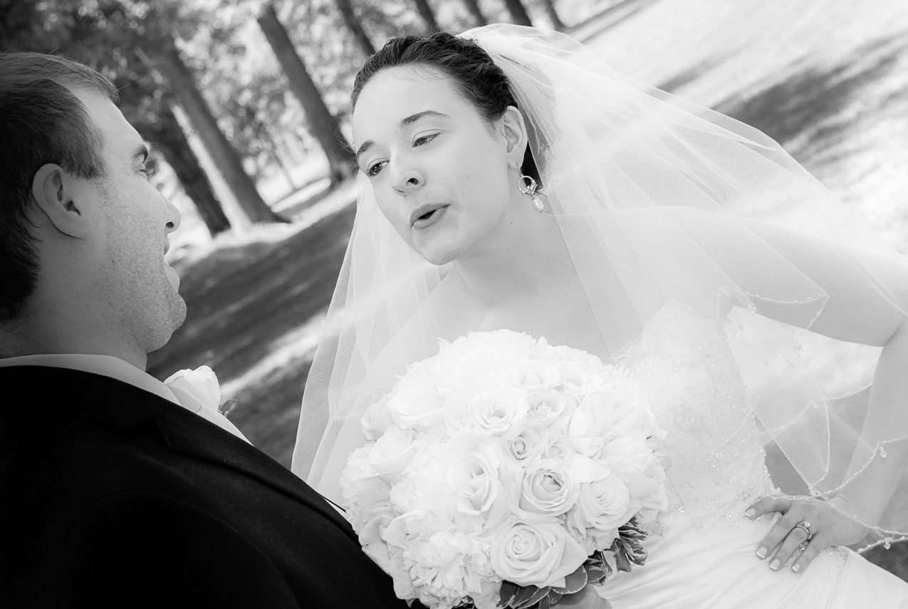 The bride looking relieved after the wedding ceremony